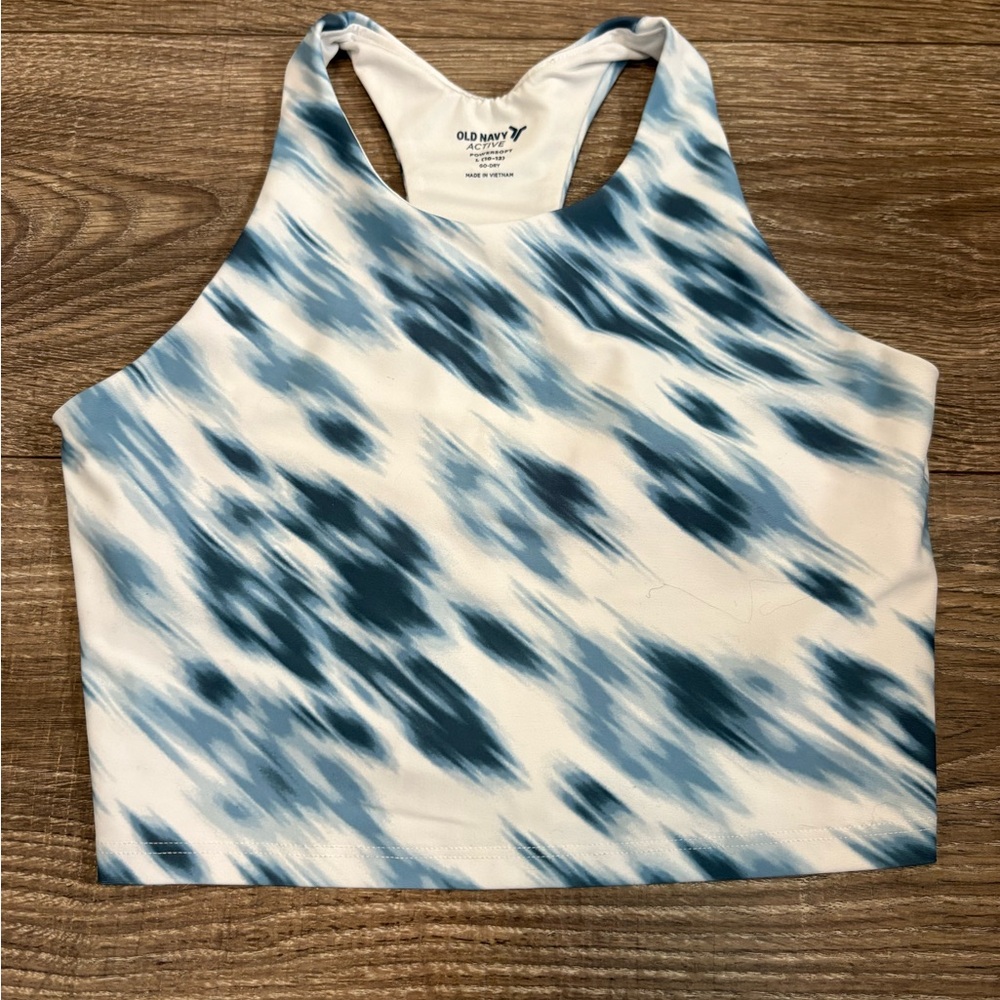 Old Navy Blue and White Active Tank Top
